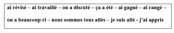 Exercices Le Passé Composé